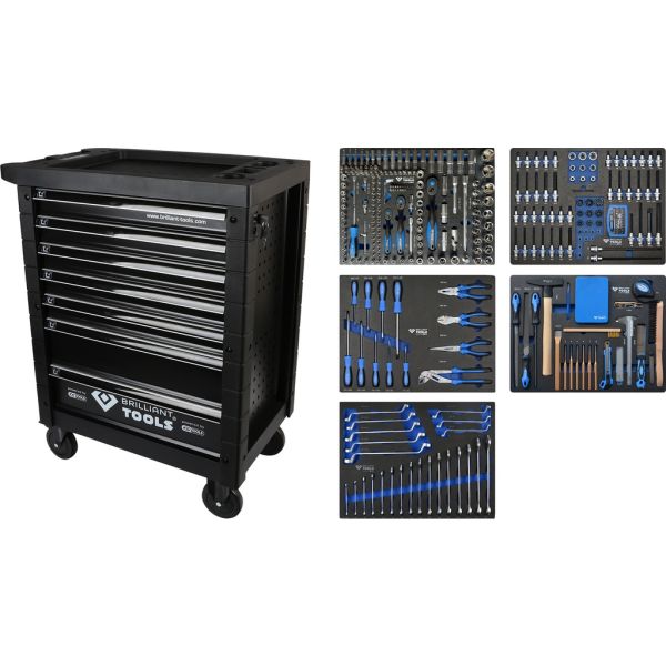 Brilliant Tools Gereedschapswagen gevuld - 347 delig - 7 laden - BT153347