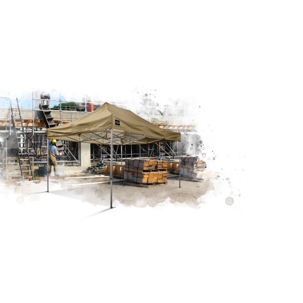 Grizzly GO-WORK50 Doorwerktent / partytent - 3x3 meter - aluminium frame - zand doek - GOW5033S