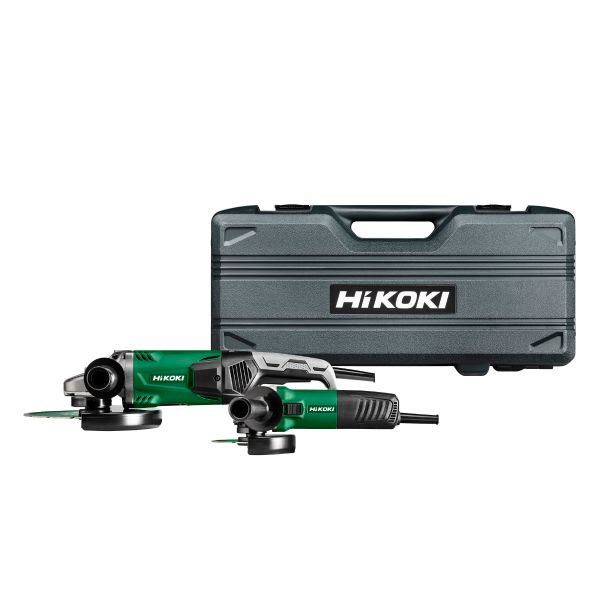 Hikoki G23SW2CPZ Combiset Haakse slijpmachine G23SW2 + G13SR4 - &Oslash;230 + &Oslash;125 mm - koffer