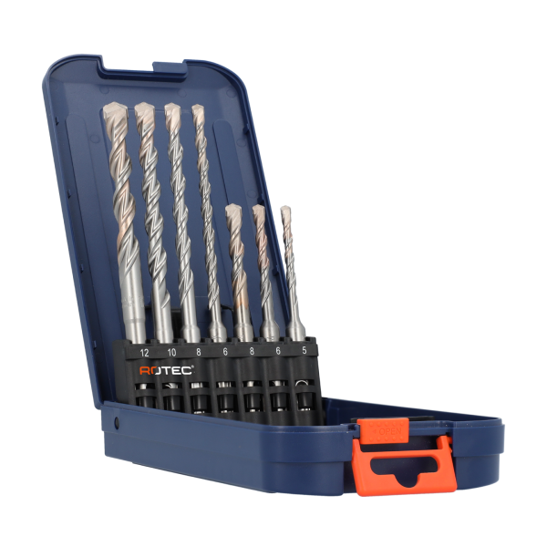 Hevu Tools 200 Hamerborenset - SDS-plus - V-Breaker (2 snijder) - 7-delig - cassette - 900.1010K