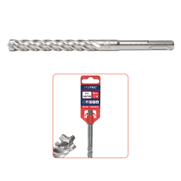 Hevu Tools 202 Hamerboor - SDS-plus - Quattro-X (4 snijder)