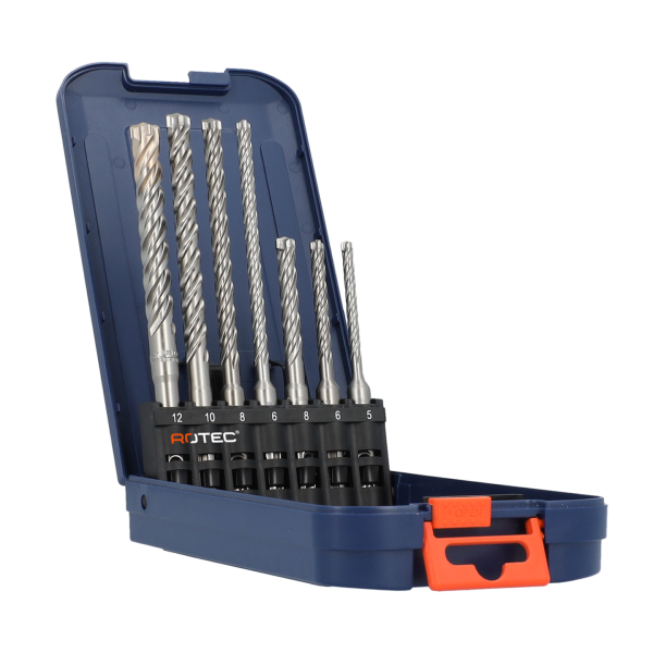 Hevu Tools 202 Hamerborenset - SDS-plus - Quattro-X (4 snijder) - 7-delig - cassette - 900.1011K