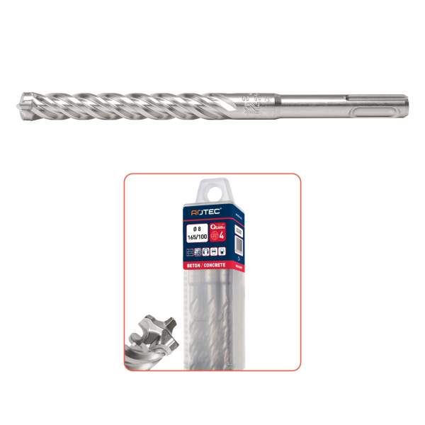 Hevu Tools 202 Hamerboor - SDS-plus - Quattro-X (4 snijder) - box á 10 stuks