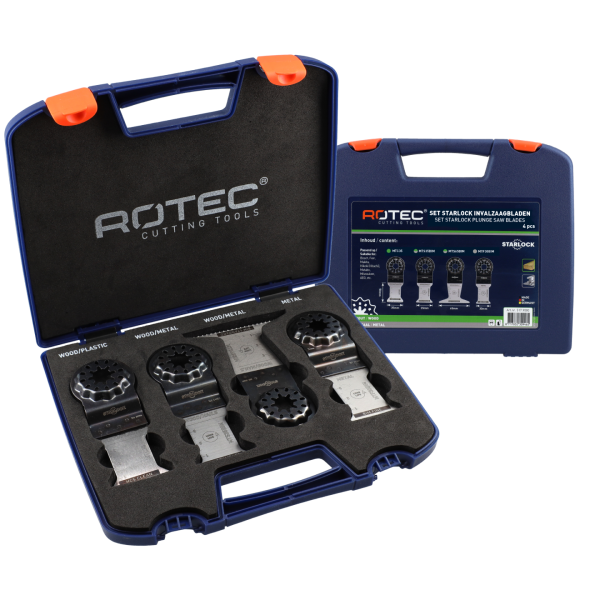 Rotec 517 Invalzaagbladenset - starlock - hout en metaal - 4-delig - 517.9000
