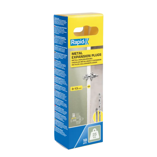 Rapid Hollewandplug voor 3-13 mm - max. 25 kg - staal verzinkt - 10 stuks - 5001546