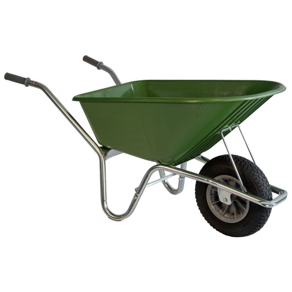 Hummer H1P100GG Klus- en tuinkruiwagen - 100 Liter - verzinkt frame, groene bak