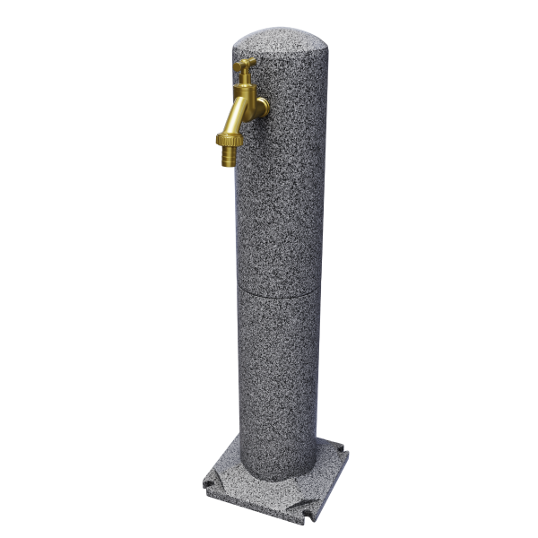 UHPlast Tuinwaterkolom / waterzuil met koperen kraan - 3/4" - kunststof - marmer