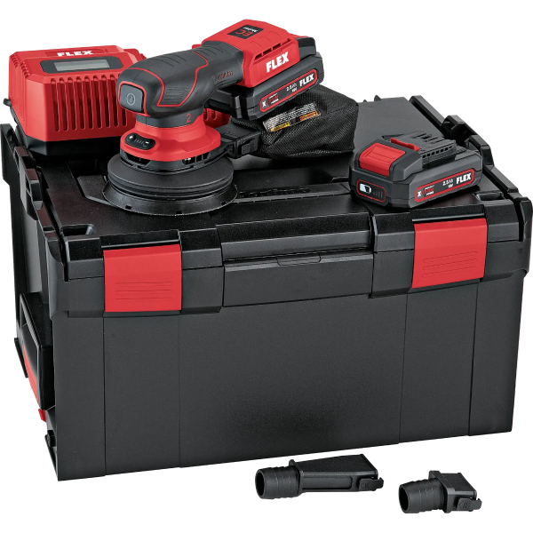 Flex ORE 2-125 18-EC/2.5 Set Excentrische Accu-schuurmachine met toerentalregeling - 2x 18V, 2.5 Ah - L-BOXX&reg; - 532083
