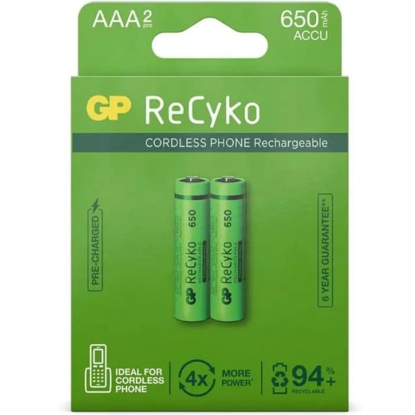 GP Recyko AAA - Oplaadbaar - 1.2 V - 2 stuks