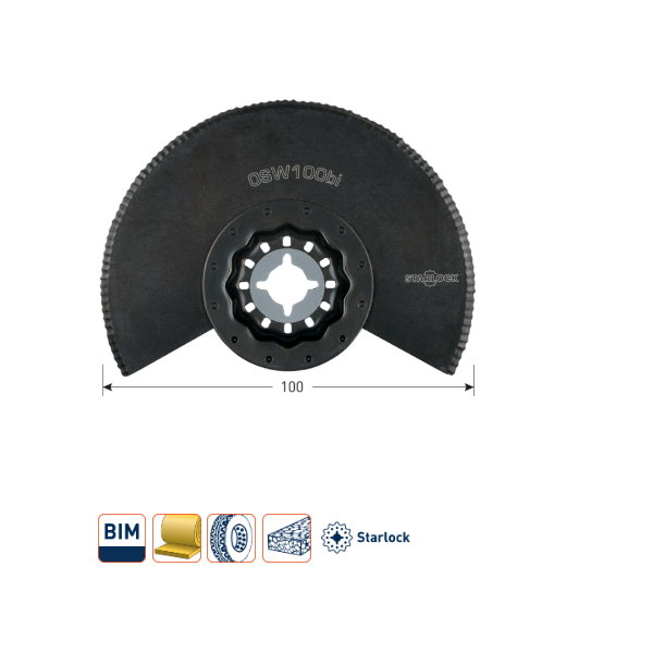 Rotec OSW 100bi Segmentzaagblad - Starlock - isolatie materiaal - Bimetaal
