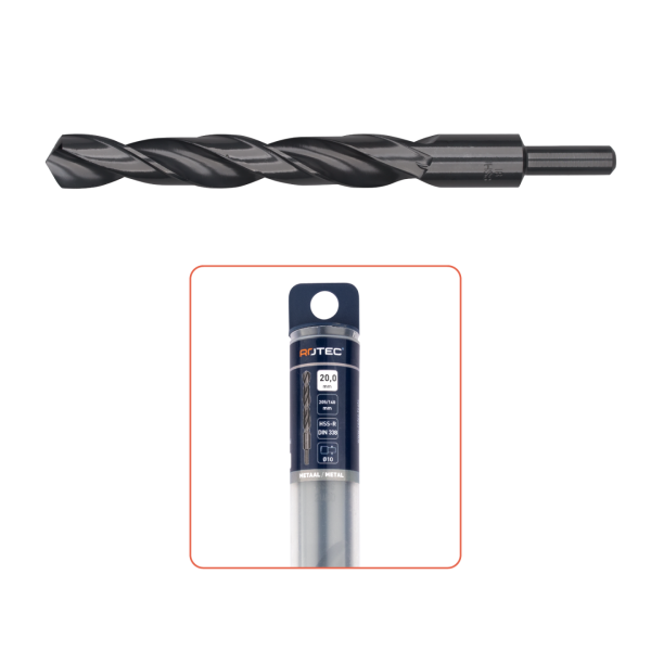 Rotec 121 HSS-R Metaalboor / spiraalboor Ø10 mm afgedraaid schacht - silver-line