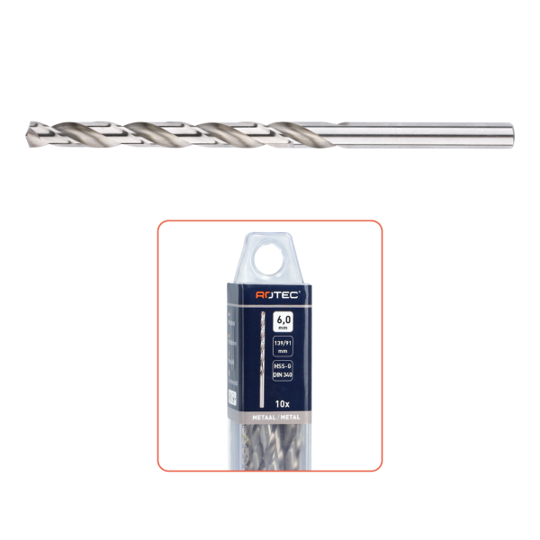 Hevu Tools 150 HSS-G Metaalboor / spiraalboor silver-line - lang - in box