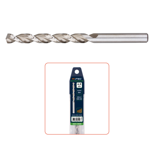 Rotec 262 HSS-G Houtspiraalboor - TLS - DIN 338 - in etui