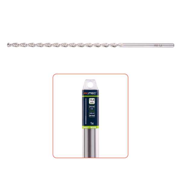 Rotec 264 HSS-G Houtspiraalboor extra lang - TLS - DIN 1869 - in koker
