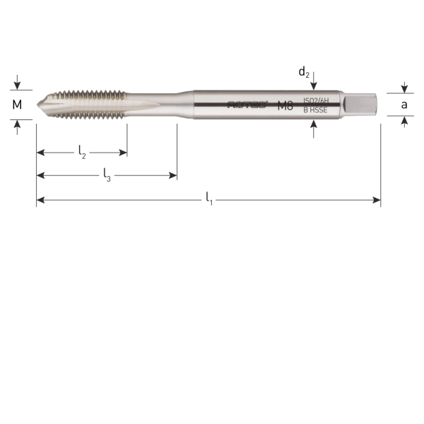 Rotec HSS-E OPTI-LINE machinetap metrisch doorlopend M3 - M10