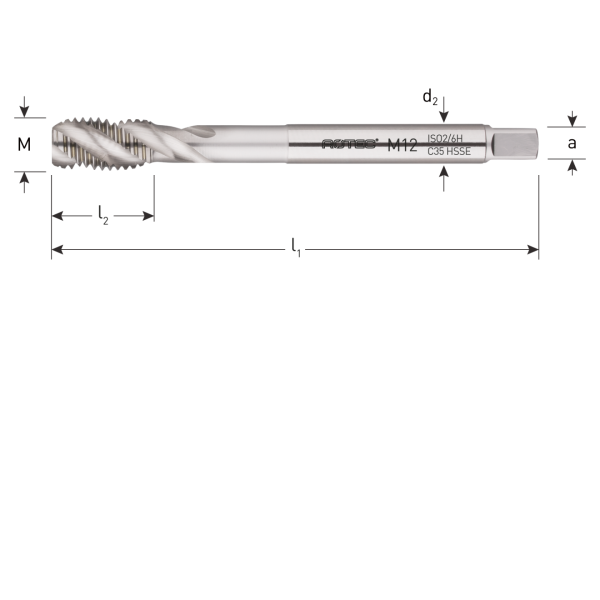 Rotec HSS-E OPTI machinetap metrisch blind M12x1,75 - 321.1200C