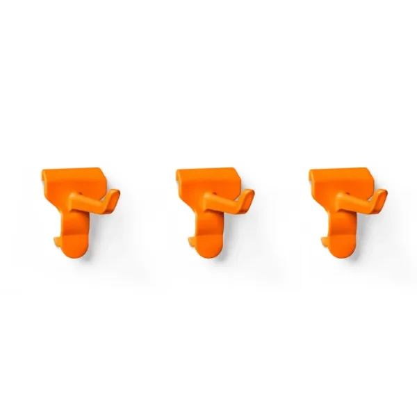 Toolflex One gereedschapshaken - oranje - kunststof - 3 stuks
