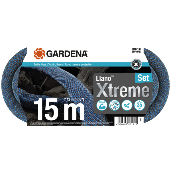 Gardena 18465-20 Textielslang Liano&trade; Xtreme set - 15 meter - 13 mm (G 1/2")