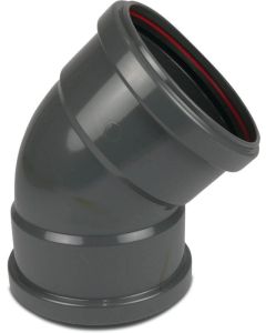 Redi riool PVC-U bocht 45° - Ø110 t/m Ø315 mm - SN4, KOMO/BENOR - 2x manchet