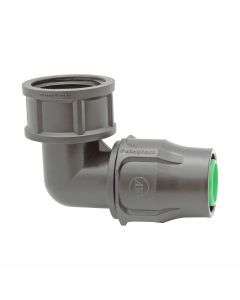 Druppelslang knie verbinder - Ø16 mm x 3/4" binnendraad - zwart
