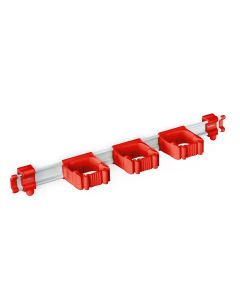 Toolflex One Aluminium rail met 3 gereedschapshouders - 540 mm - Ø15-35 mm - rood