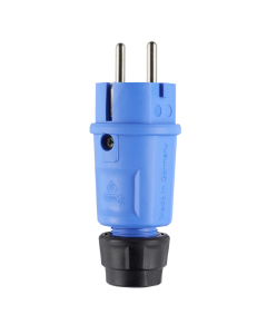 ABL PVC stekker met wartel + randaarde blauw