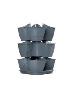 Prosperplast DKN300W-426U Coubi Herbal bloempot / kruidenpot toren met ophangketting  - 9 liter - antraciet