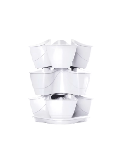 Prosperplast DKN300W-S449 Coubi Herbal bloempot / kruidenpot toren met ophangketting - 9 liter - wit