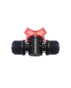 RainBird Druppelslang kogelkraan - 2x 3/4" buitendraad - zwart