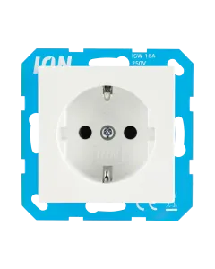 ION Wandcontactdoos RA met aanraakbeveiliging V1/J1 - glans Alpin Wit - 10.300.214
