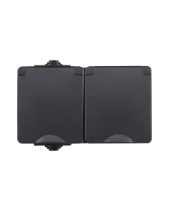 ION Opbouw wandcontactdoos 2-voudig IP55 - horizontaal - zwart - 55.200.080