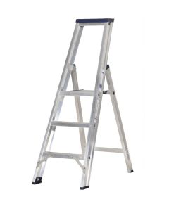 DAS Premium enkel bouw trap - bordestrap - brut aluminium