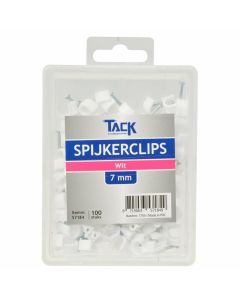 Tack Universele spijkerclip - 7 mm - wit - 100 stuks - 57184