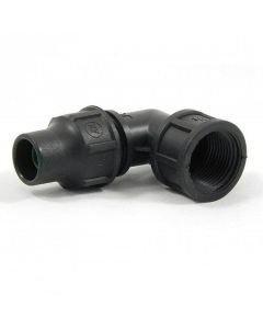 Druppelslang knie verbinder - Ø16 mm x 3/4" binnendraad - zwart