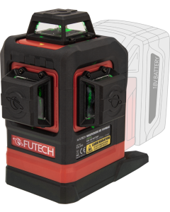 Futech Multicross 3D 18VMAX Kruislijnlaser - 18V - groen - 036.3DG