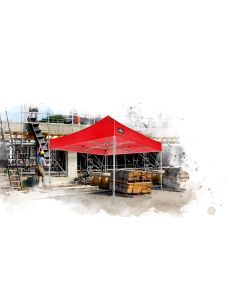 Grizzly GO-WORK50 Doorwerktent / partytent - 3x3 meter - aluminium frame - rood doek - GOW5033R