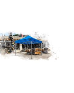 Grizzly GO-WORK Doorwerktent / partytent - 3x3 meter - staal frame - blauw doek - GOW33B