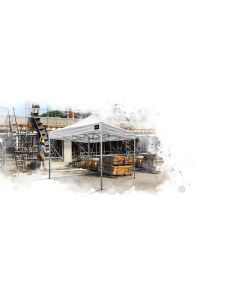 Grizzly GO-WORK50 Doorwerktent / partytent - 3x3 meter - aluminium frame - wit doek - GOW5033W