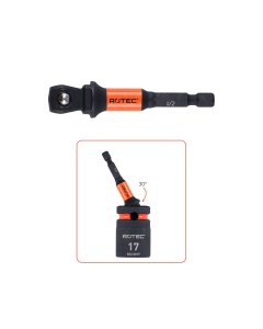 Rotec Impact adapter - hoek 30° - 1/4"-E6.3 > 1/2" 4-kant met kogel