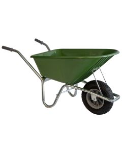 Hummer H1P100GG Klus- en tuinkruiwagen - 100 Liter - verzinkt frame, groene bak