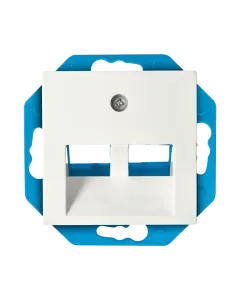 ION Modular Jack 30° Cat en Coax met centraalplaat V1/J1 - 2-voudig - glans Alpin Wit - 13.300.114