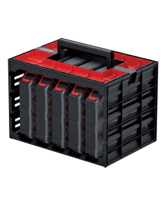 Kistenberg KTC30256B Tager case opbergkast met 5 uitneembare organizers - bakjes - zwart