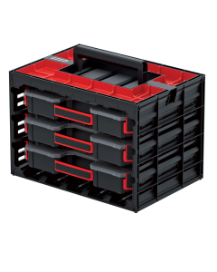 Kistenberg KTC40306B Tager case opbergkast met 3 uitneembare organizers - bakjes - zwart