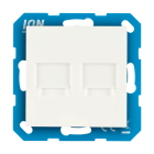 ION Modular Jack Cat en Coax met centraalplaat V1/J1 - 2-voudig - glans Alpin Wit - 13.300.014