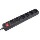 VB Tafelcontactdoos met schakelaar - 6-voudig - 1,5 meter 3x1,5 mm² - zwart