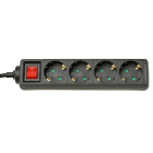 VB Tafelcontactdoos met schakelaar - 4-voudig - 1,5 meter 3x1,5 mm² - zwart