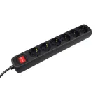 VB Tafelcontactdoos met schakelaar - 6-voudig - 3 meter 3x1,5 mm² - Zwart