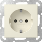 Gira 418801 Wandcontactdoos met randaarde - met klauwbevestiging - crème wit glanzend