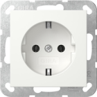 Gira 418803 Wandcontactdoos met randaarde - met klauwbevestiging - zuiver wit glanzend