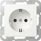 Gira 446627 Wandcontactdoos met randaarde - zuiver wit mat
